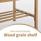 End of Bed Bench with Shelf, Linen Upholstered Storage Shoe Bench,Bedroom Bench with Metal Legs,300 LB
