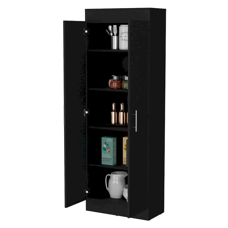 White 5-Shelf Storage Pantry Cabinet