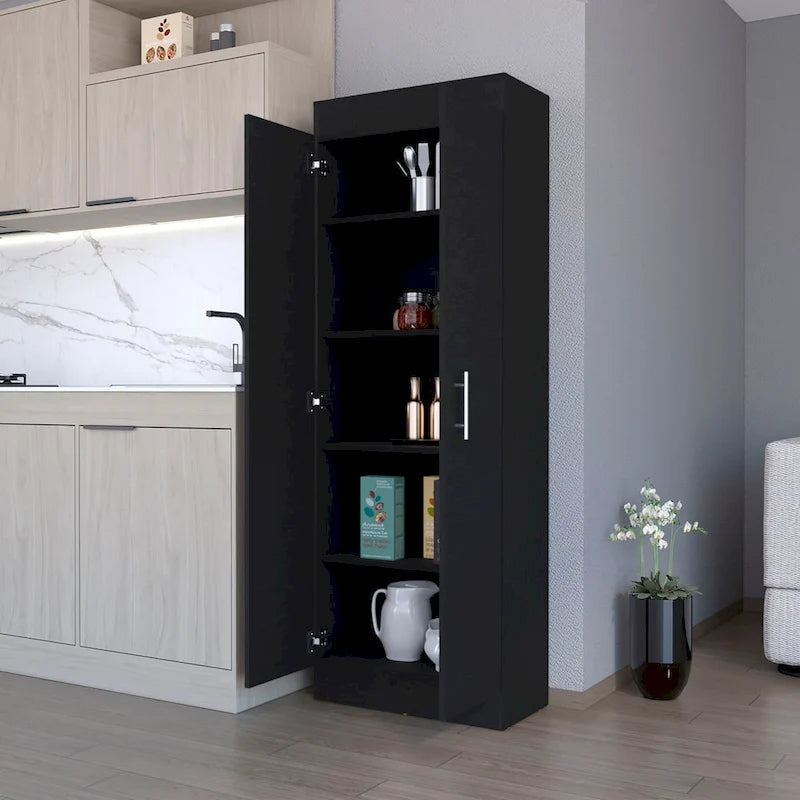 White 5-Shelf Storage Pantry Cabinet