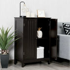 Bathroom Floor Storage Cabinet Double Door Kitchen Cupboard Shoe