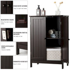 Bathroom Floor Storage Cabinet Double Door Kitchen Cupboard Shoe