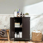 Bathroom Floor Storage Cabinet Double Door Kitchen Cupboard Shoe