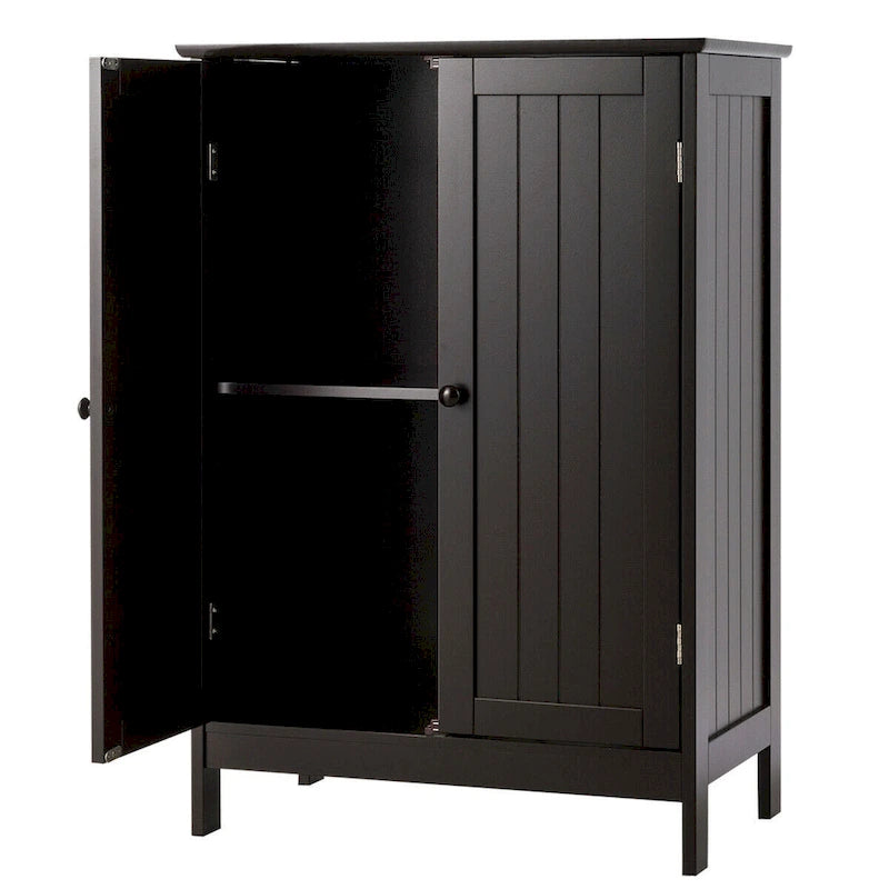Bathroom Floor Storage Cabinet Double Door Kitchen Cupboard Shoe
