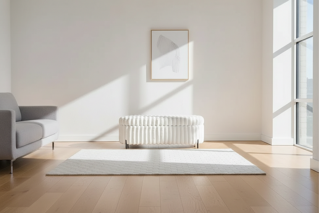49.2W Oversized Storage Ottoman,Modern Footstool Bench with Metal Legs