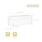 49.2W Oversized Storage Ottoman,Modern Footstool Bench with Metal Legs