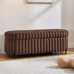 49.2W Oversized Storage Ottoman,Modern Footstool Bench with Metal Legs