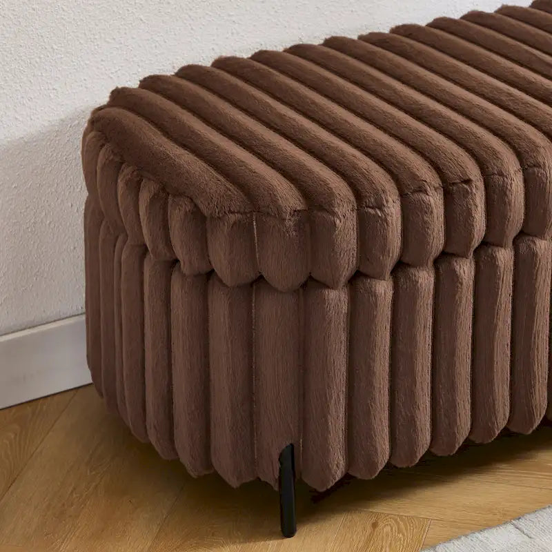 49.2W Oversized Storage Ottoman,Modern Footstool Bench with Metal Legs