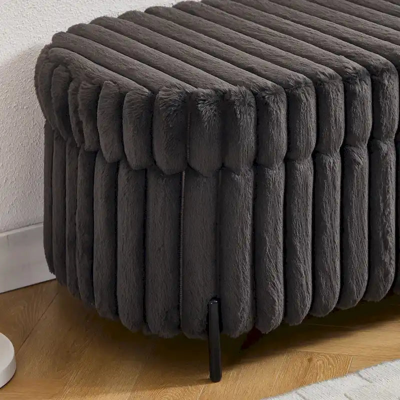 49.2W Oversized Storage Ottoman,Modern Footstool Bench with Metal Legs