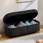 49.2W Oversized Storage Ottoman,Modern Footstool Bench with Metal Legs