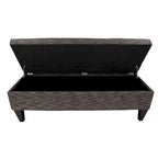 10-button Tufted Upholstered Long Storage Bench Ottoman