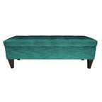 10-button Tufted Upholstered Long Storage Bench Ottoman