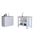 2-Piece Kitchen Set with Kitchen Island and Utility Sink Cabinet