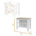 2-Piece Kitchen Set with Kitchen Island and Utility Sink Cabinet