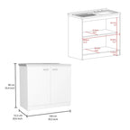 2-Piece Kitchen Set with Kitchen Island and Utility Sink Cabinet