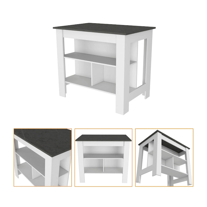 2-Piece Kitchen Set with Kitchen Island and Utility Sink Cabinet