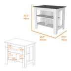2-Piece Kitchen Set with Kitchen Island and Utility Sink Cabinet