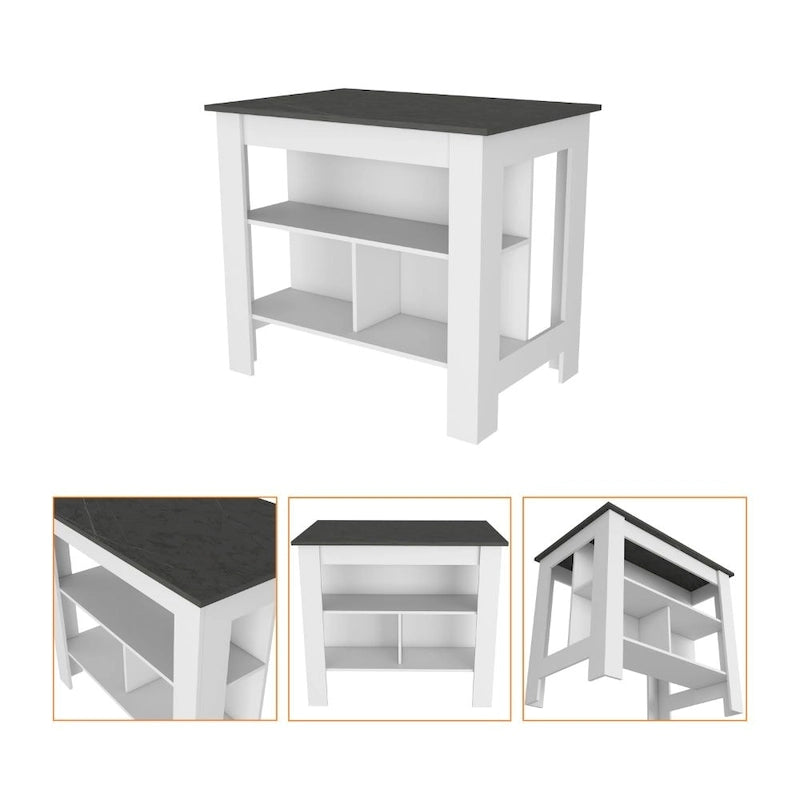 2-Piece Kitchen Set with Kitchen Island and Utility Sink Cabinet