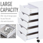 5 Drawer Storage Organizer with Nordic Minimalist Modern Style & Wheels - 15.75*15.75*26.5