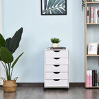 5 Drawer Storage Organizer with Nordic Minimalist Modern Style & Wheels - 15.75*15.75*26.5