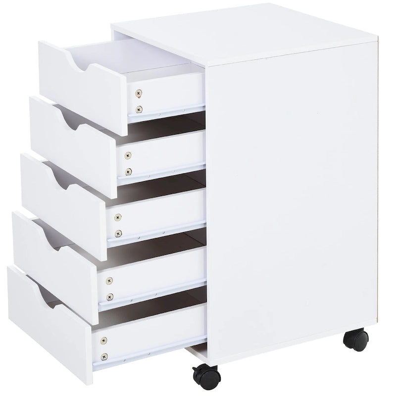 5 Drawer Storage Organizer with Nordic Minimalist Modern Style & Wheels - 15.75*15.75*26.5