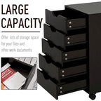 5 Drawer Storage Organizer with Nordic Minimalist Modern Style & Wheels - 15.75*15.75*26.5