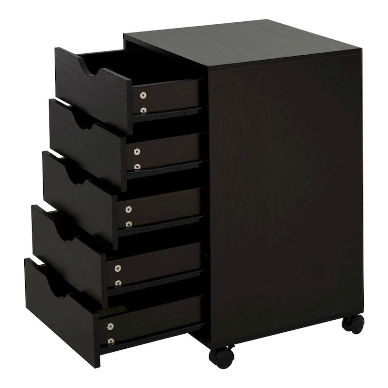 5 Drawer Storage Organizer with Nordic Minimalist Modern Style & Wheels - 15.75*15.75*26.5
