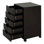5 Drawer Storage Organizer with Nordic Minimalist Modern Style & Wheels - 15.75*15.75*26.5