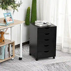 5 Drawer Storage Organizer with Nordic Minimalist Modern Style & Wheels - 15.75*15.75*26.5