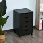 5 Drawer Storage Organizer with Nordic Minimalist Modern Style & Wheels - 15.75*15.75*26.5