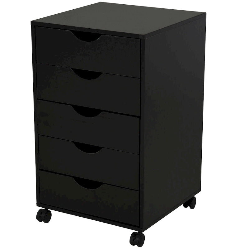 5 Drawer Storage Organizer with Nordic Minimalist Modern Style & Wheels - 15.75*15.75*26.5