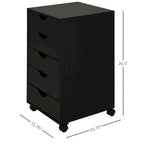5 Drawer Storage Organizer with Nordic Minimalist Modern Style & Wheels - 15.75*15.75*26.5