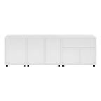 White Mobile Storage Cabinet Set - 3 Piece Multi-Drawer