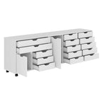 White Mobile Storage Cabinet Set - 3 Piece Multi-Drawer