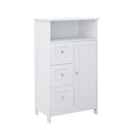 1-Shelf & 3-Drawer Wood Storage Organizer, Bathroom Storage Cabinet