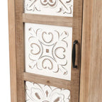 White and Brown Wood 2-Drawer and 1-Door Slim Storage Cabinet - 48.3 Tall