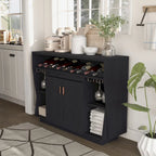 Contemporary Black 47-inch 4-shelf Dining Buffet