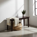 Solid Wood Entryway Accent Bench in Java Brown Finish - 18 H x 39 W x 14 D
