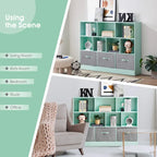 3-Tier Storage Bookcase for Kids, Simple Wood Display Cabinet for Bedroom