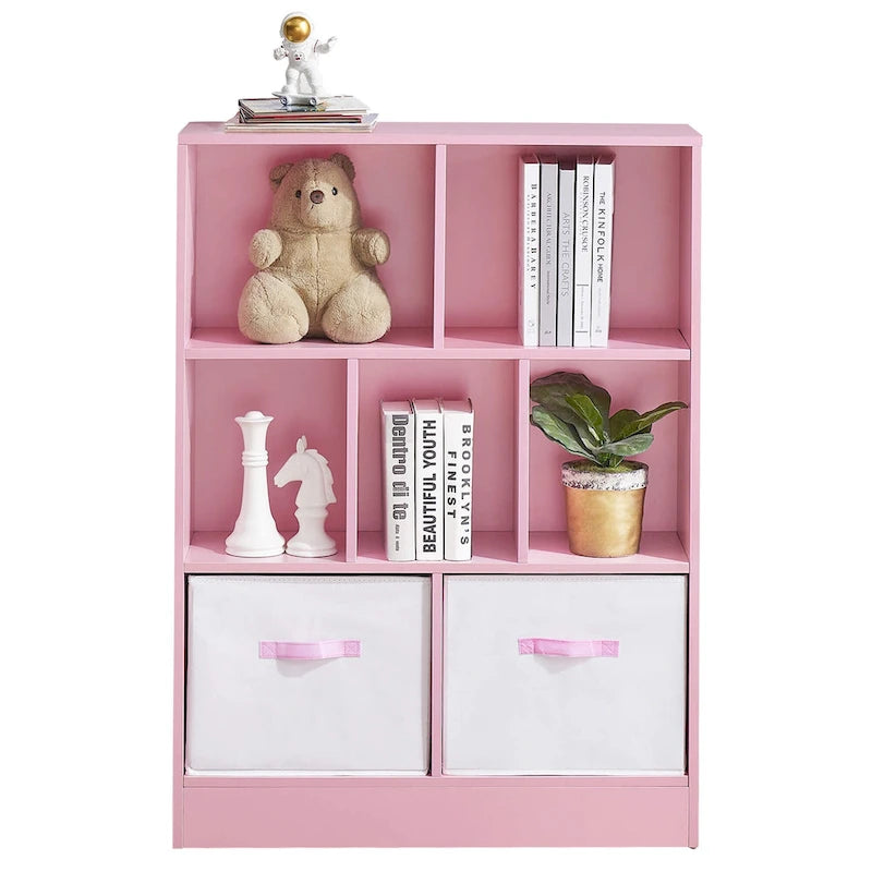 3-Tier Storage Bookcase for Kids, Simple Wood Display Cabinet for Bedroom