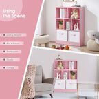 3-Tier Storage Bookcase for Kids, Simple Wood Display Cabinet for Bedroom