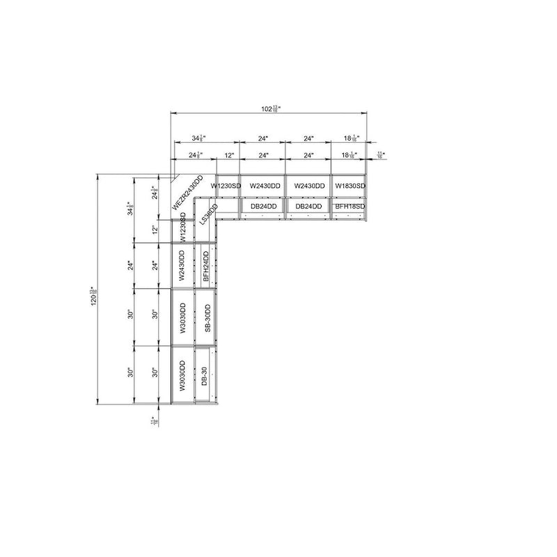 Kitchen Modern Collection Gray Color Base Size 10x8,5Ft Wide - 102x120