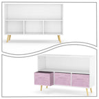 Modern Stylish Wooden Storage Cabinet with Three Collapsible Fabric Drawers