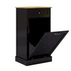 Freestanding Kitchen Trash Cabinet, Modern Wood 20-Inch Tilt-Out Trash Cabinet with Storage Drawer