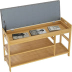 Shoe Bench Rack with Storage - 11.4D x 36W x 19.7H