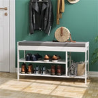 Shoe Bench Rack with Storage - 11.4D x 36W x 19.7H