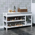 Shoe Bench Rack with Storage - 11.4D x 36W x 19.7H