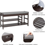 Shoe Bench Rack with Storage - 11.4D x 36W x 19.7H