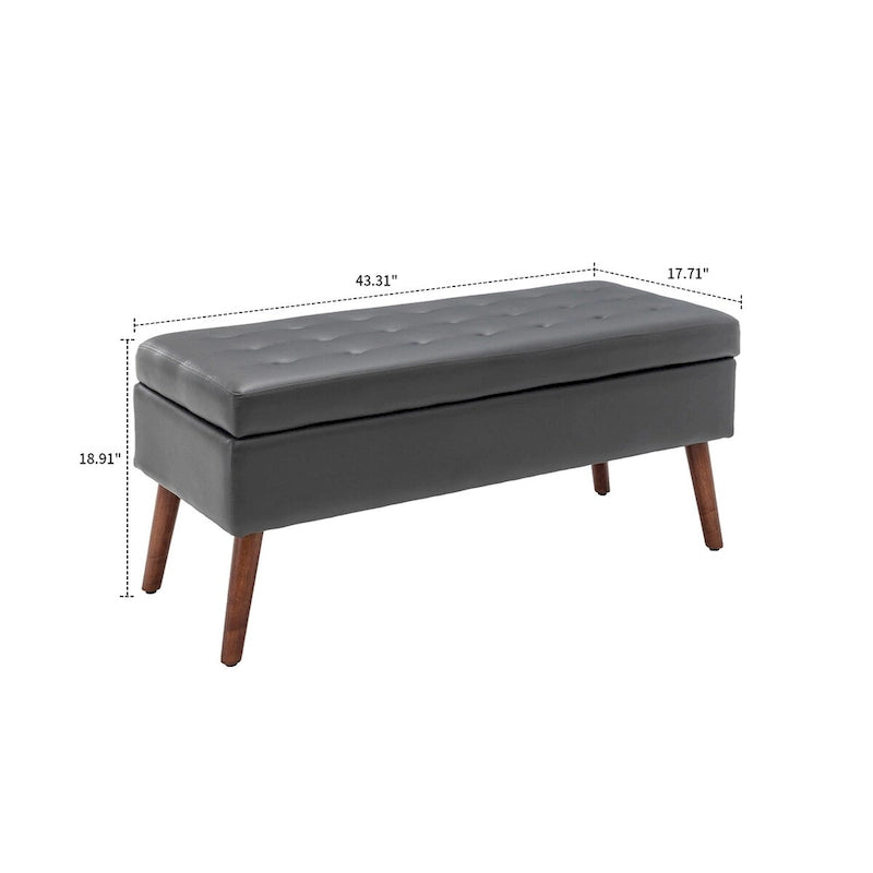 Modern Stylish Upholstered Storage Bench with Flip Top
