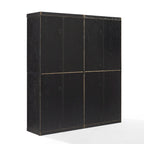 2Pc Glass Door Kitchen Pantry Storage Cabinet Set