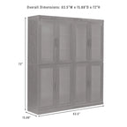 2Pc Glass Door Kitchen Pantry Storage Cabinet Set